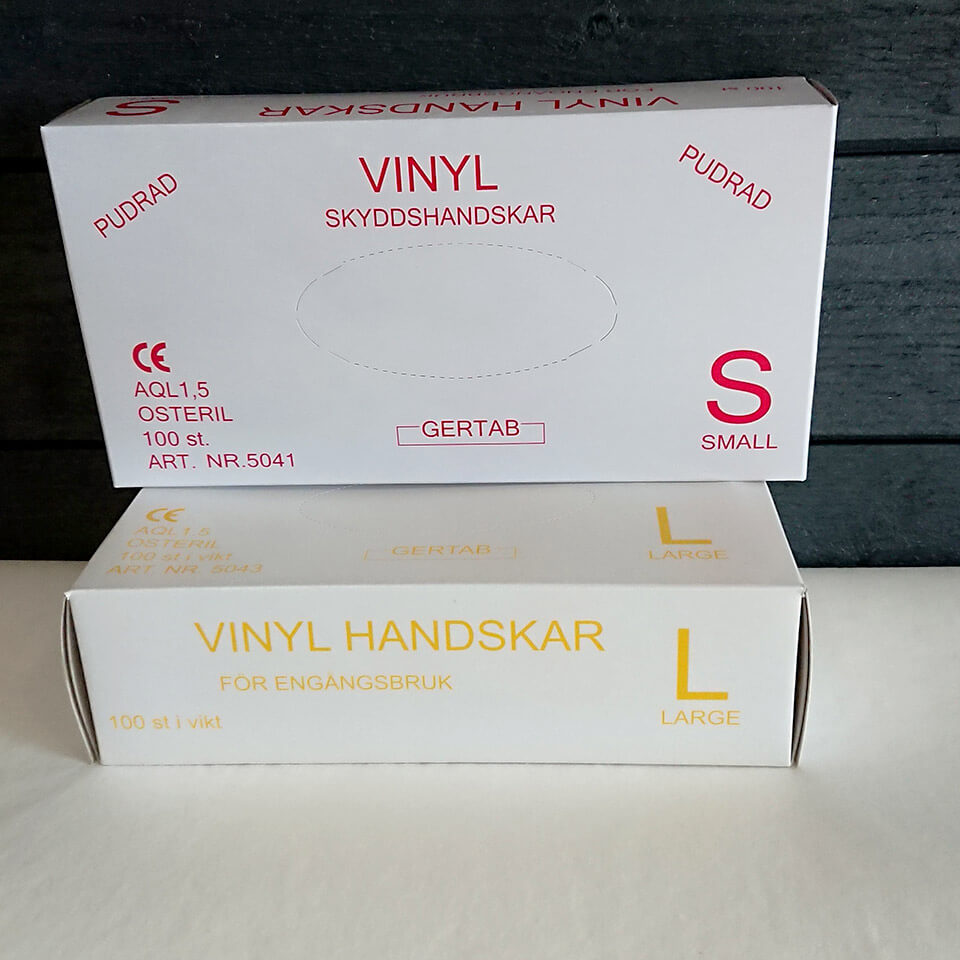 vinylhandskar-pudrade